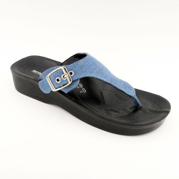 Produktbillede af Køb Sandaler Aerosoft model Light Blue Canvas m/tåsplit 39 på tilbud