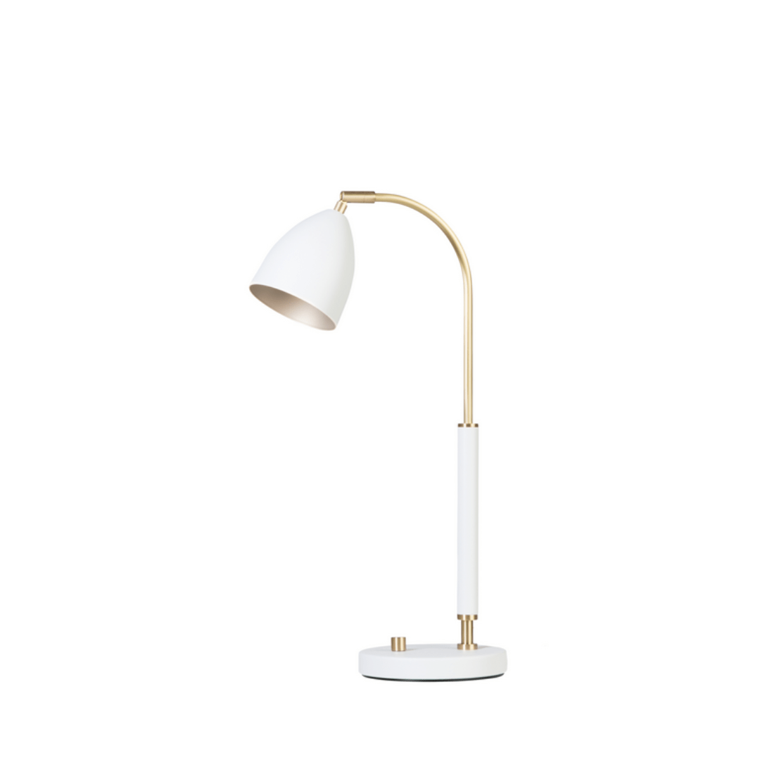 Produktbillede af Deluxe Bordlampe Hvid/Messing Belid i premium kvalitet