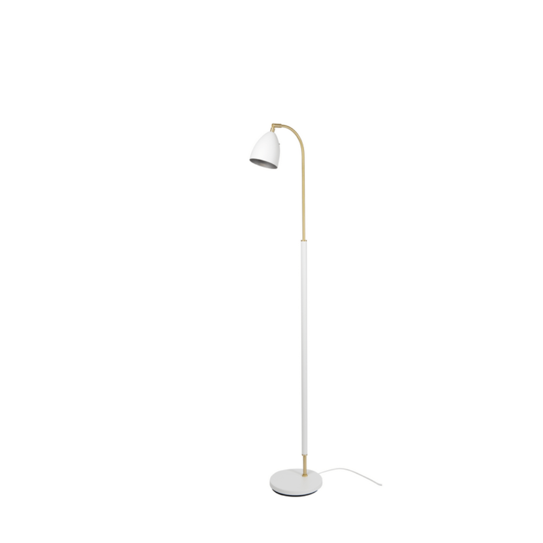 Produktbillede af Deluxe Gulvlampe Hvid/Messing Belid i premium kvalitet