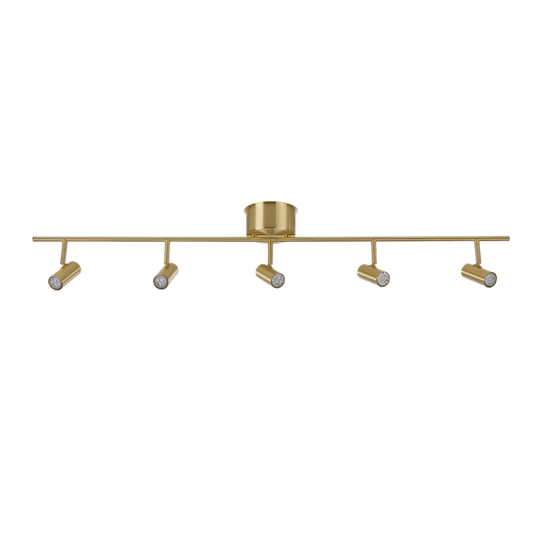 Produktbillede af Cato Skinne m/ 5 Spotlights Messing- Belid i premium kvalitet