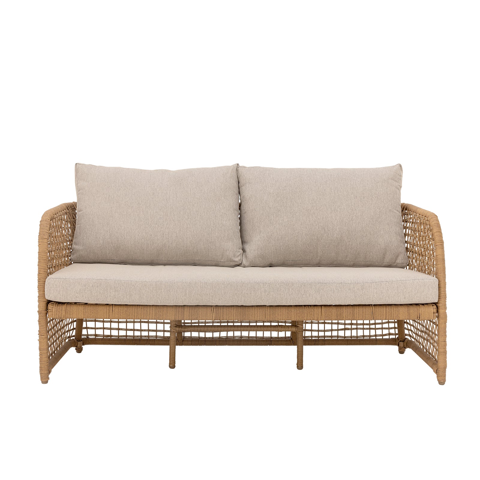 Produktbillede af BLOOMINGVILLE Penzano udendørs sofa m. armlæn og hynder natur polyrattan i premium kvalitet