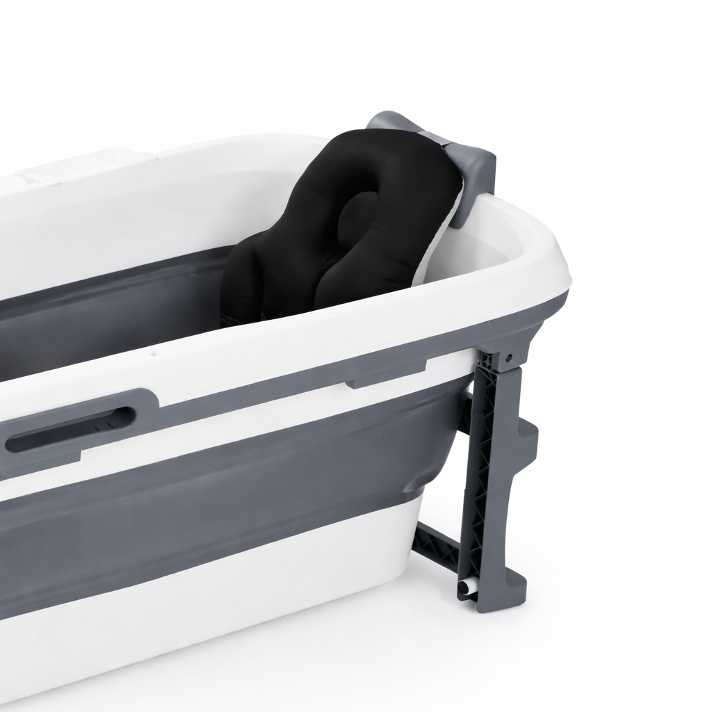 Produktbillede af Badepude med ryglæn sort Passer til badebalje & foldebadekar på tilbud i høj kvalitet