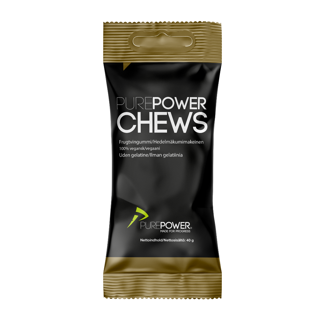 Produktbillede af PurePower Chews Frugtmix 40 g på tilbud i brug