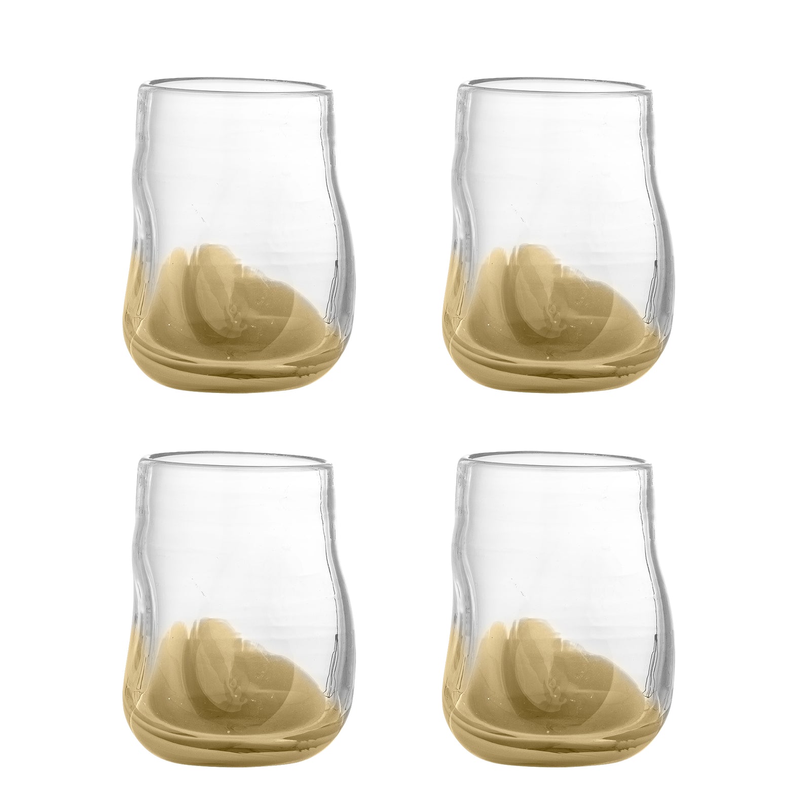 Produktbillede af BLOOMINGVILLE Ballard drikkeglas natur og klar glas D8xH9 sæt af 4 i premium kvalitet