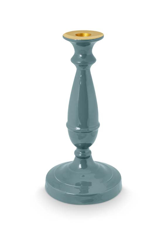 Produktbillede af Candle Holder Small Metal Light Blue 24cm på tilbud i høj kvalitet