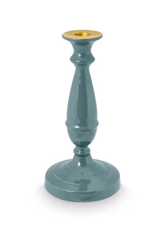 Candle Holder Small Metal Light Blue 24cm