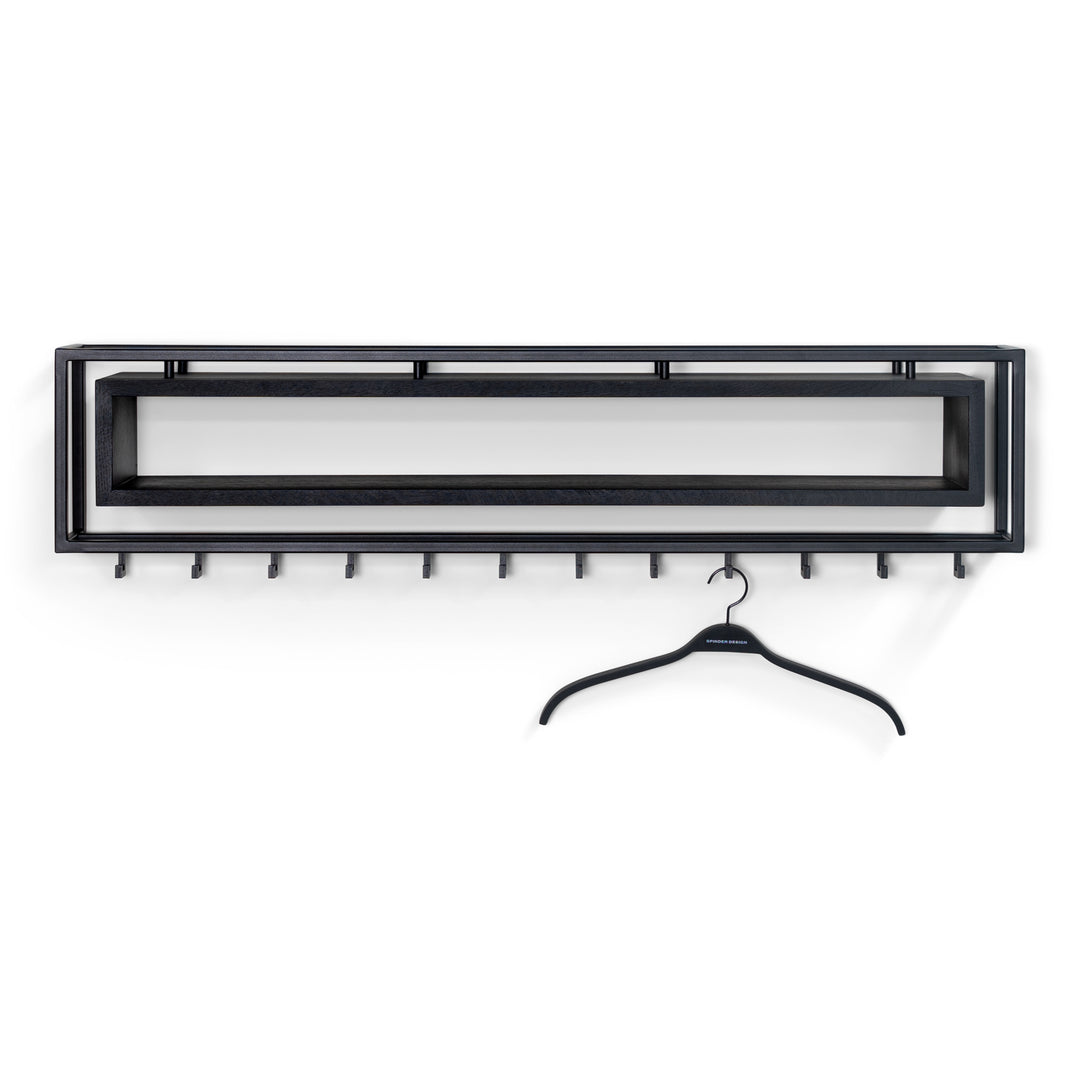 SPINDER DESIGN 120 School Black Edition knagerække m. 1 rum sort stål