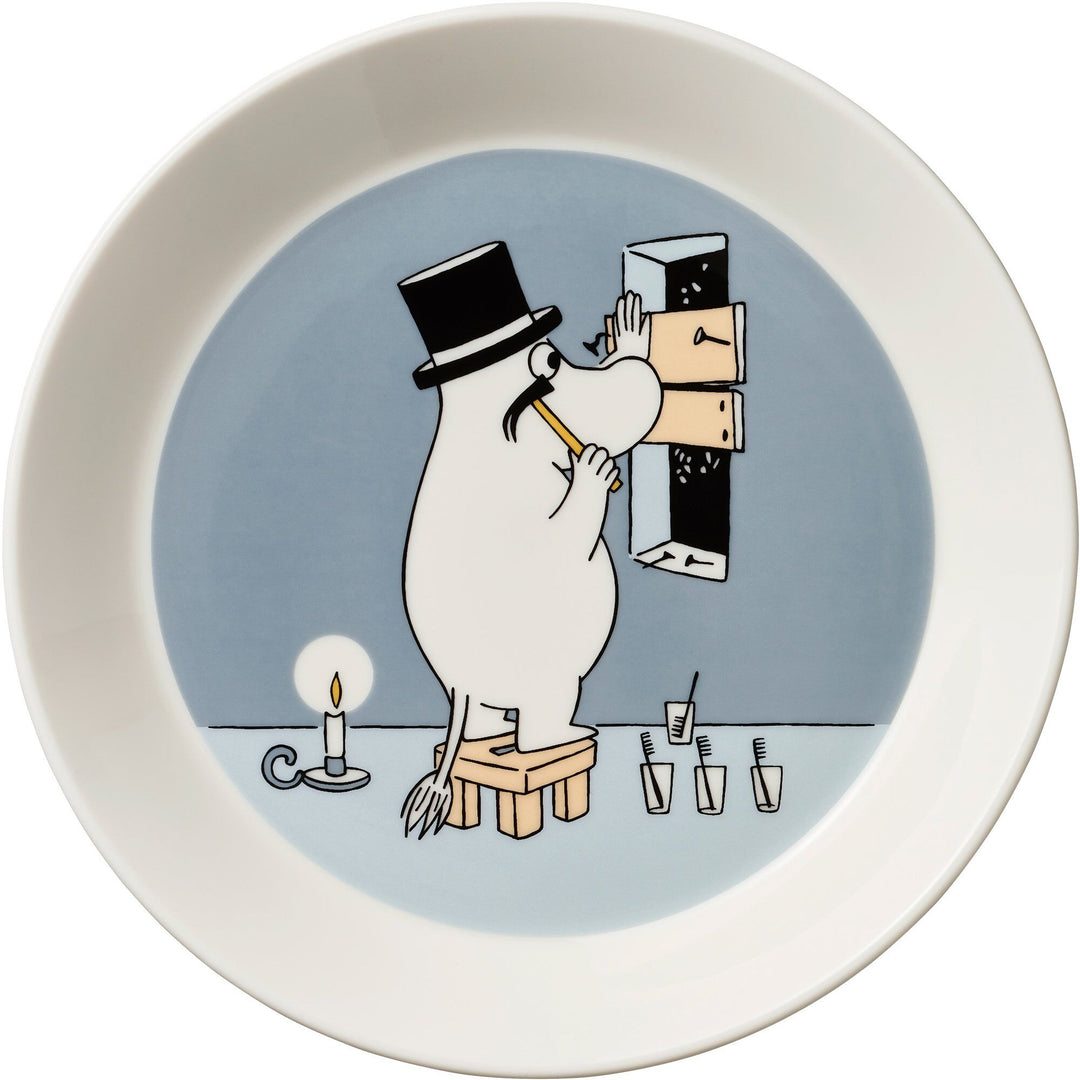Arabia Arabia Mumin tallerken 19 cm, mumitroldefar grå – vinkelbillede (Moomin)