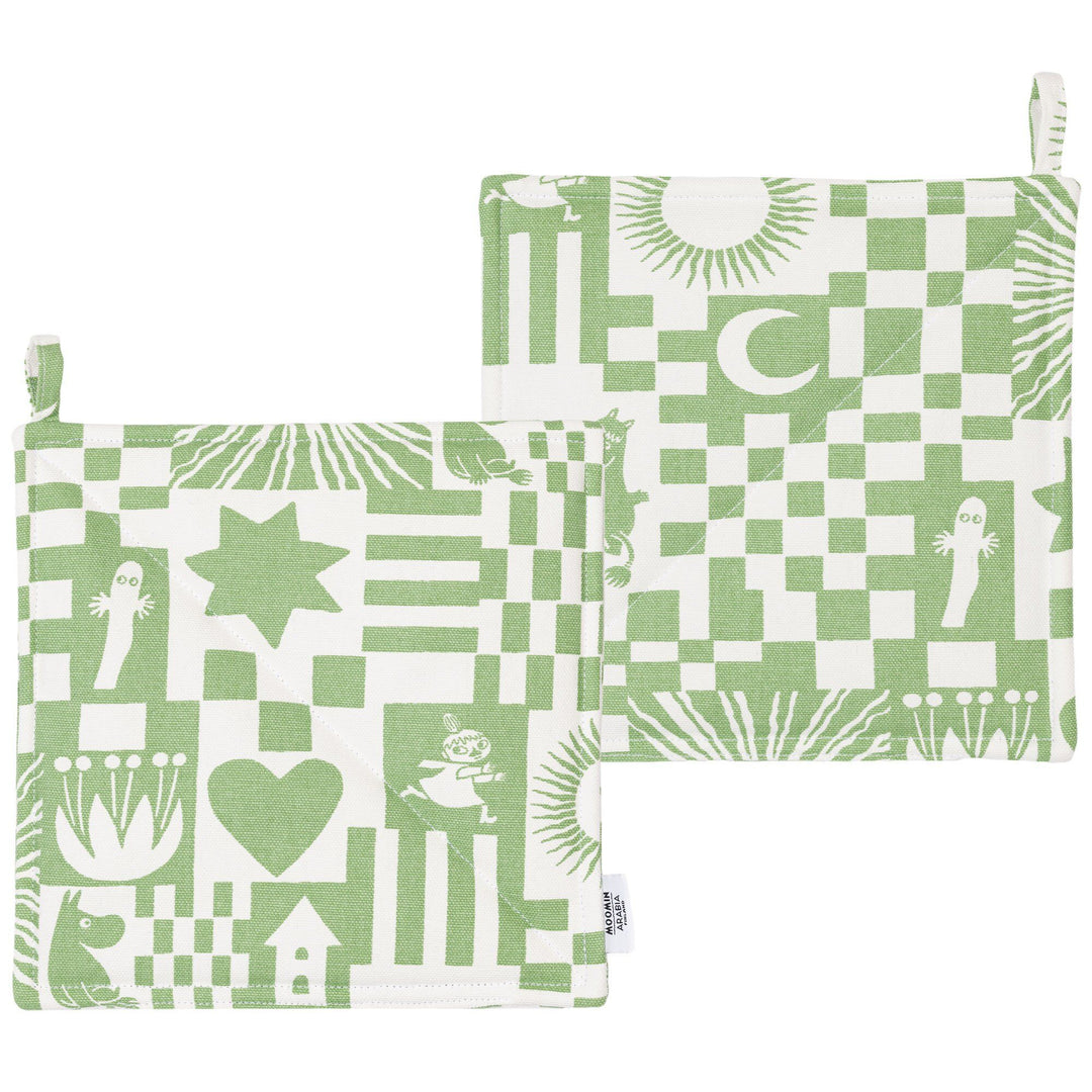 Arabia Arabia Mumin Fest Grydelapper, grøn ❤ billede i brug i kategorien Moomin