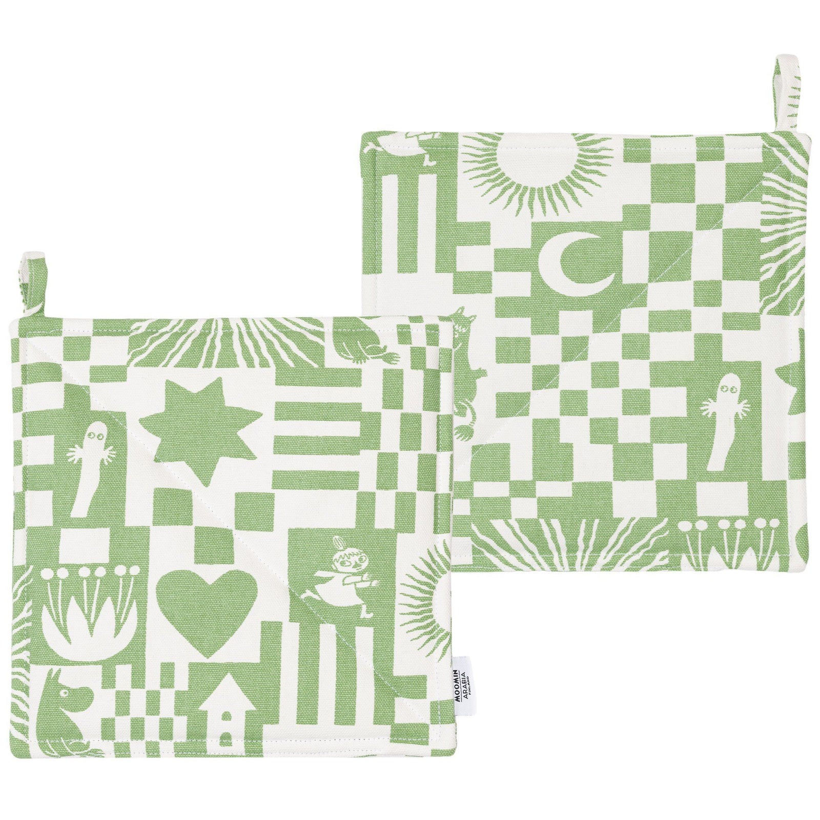 Arabia Arabia Mumin Fest Grydelapper, grøn ❤ billede i brug i kategorien Moomin