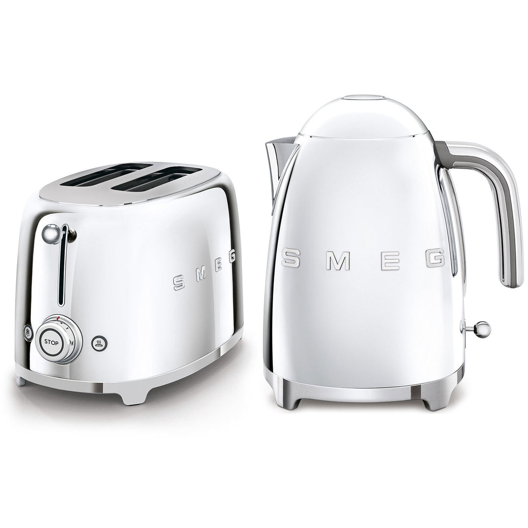 Smeg Smeg Pakke: brødrister og elkedel, krom ❤ vinkelbillede (Elkedel)