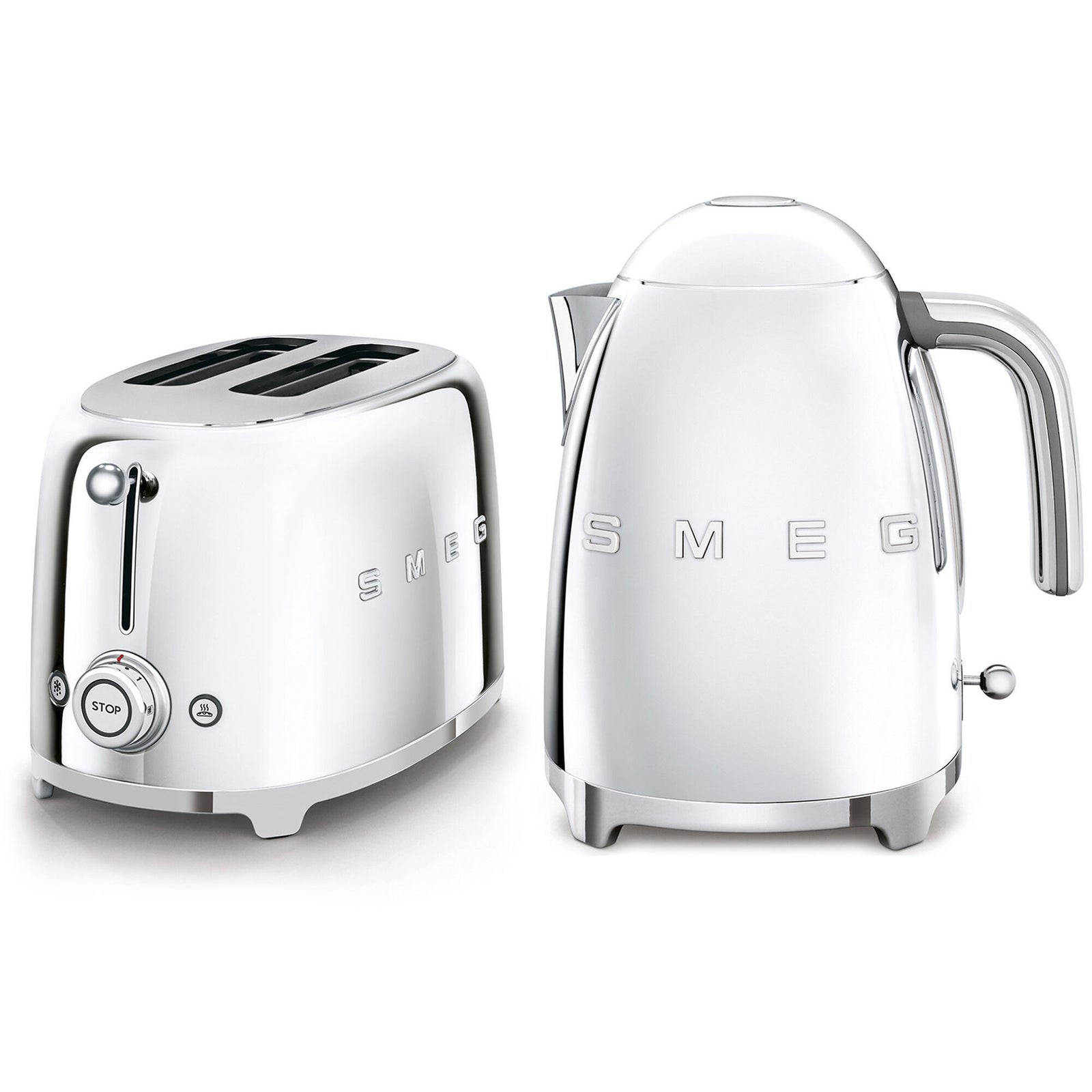 Smeg Smeg Pakke: brødrister og elkedel, krom ❤ vinkelbillede (Elkedel)