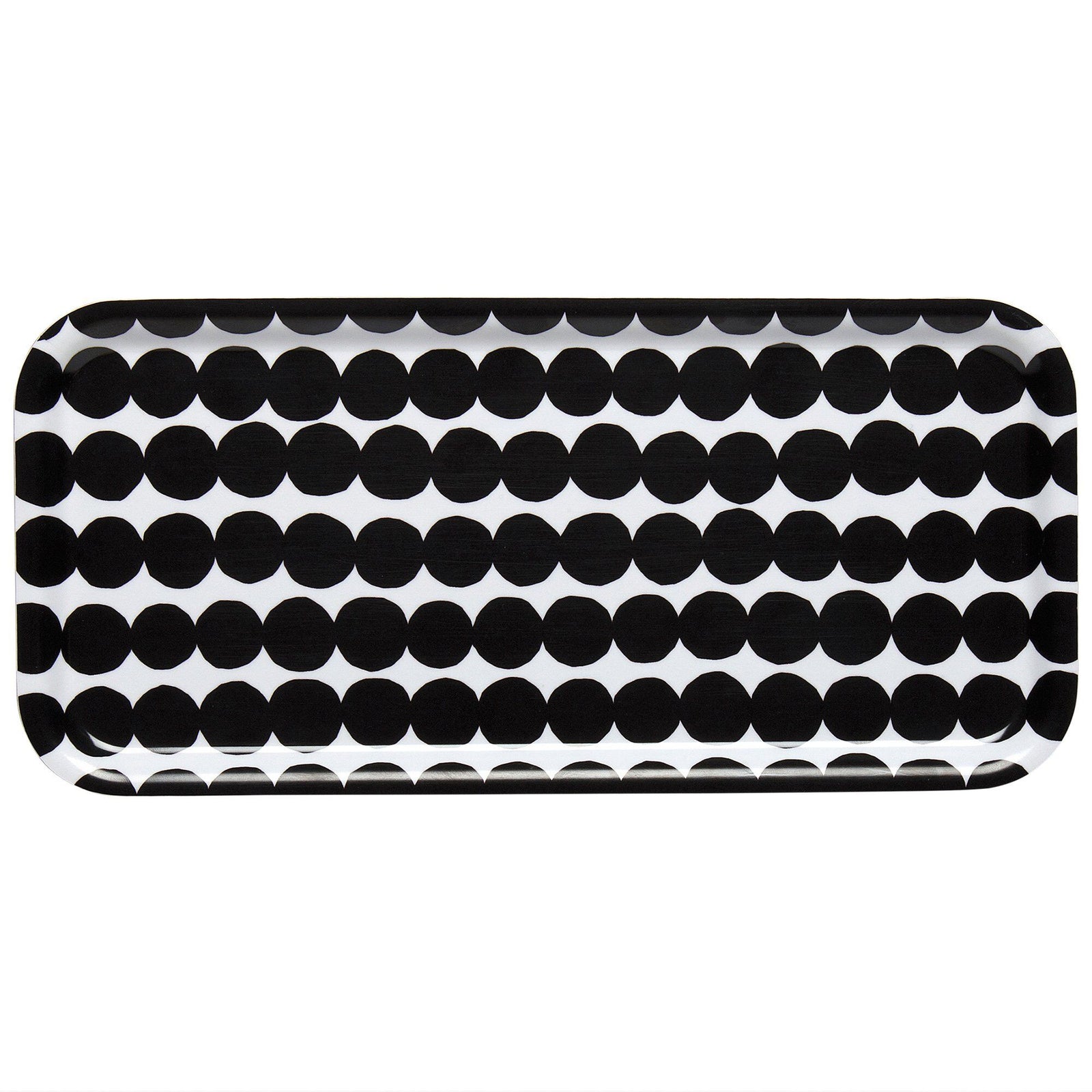 Marimekko Marimekko Räsymatto bakke, 15 x 32 cm., sort/hvid – frontbillede (Bakke)