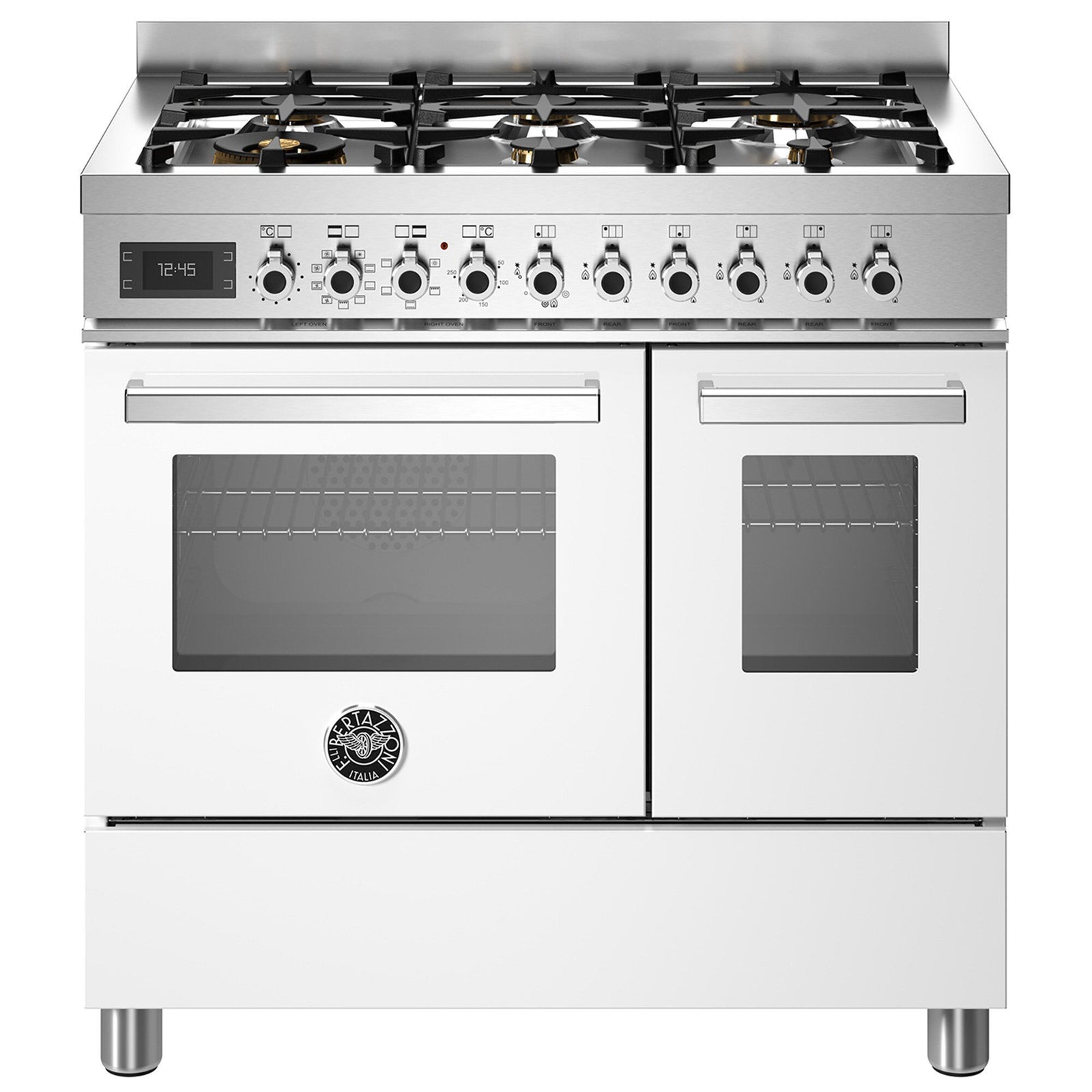 Bertazzoni Bertazzoni PRO96L2EBIT Professional gaskomfur med dobbeltovn, 90 cm, hvid – billede i brug (Gasblus)