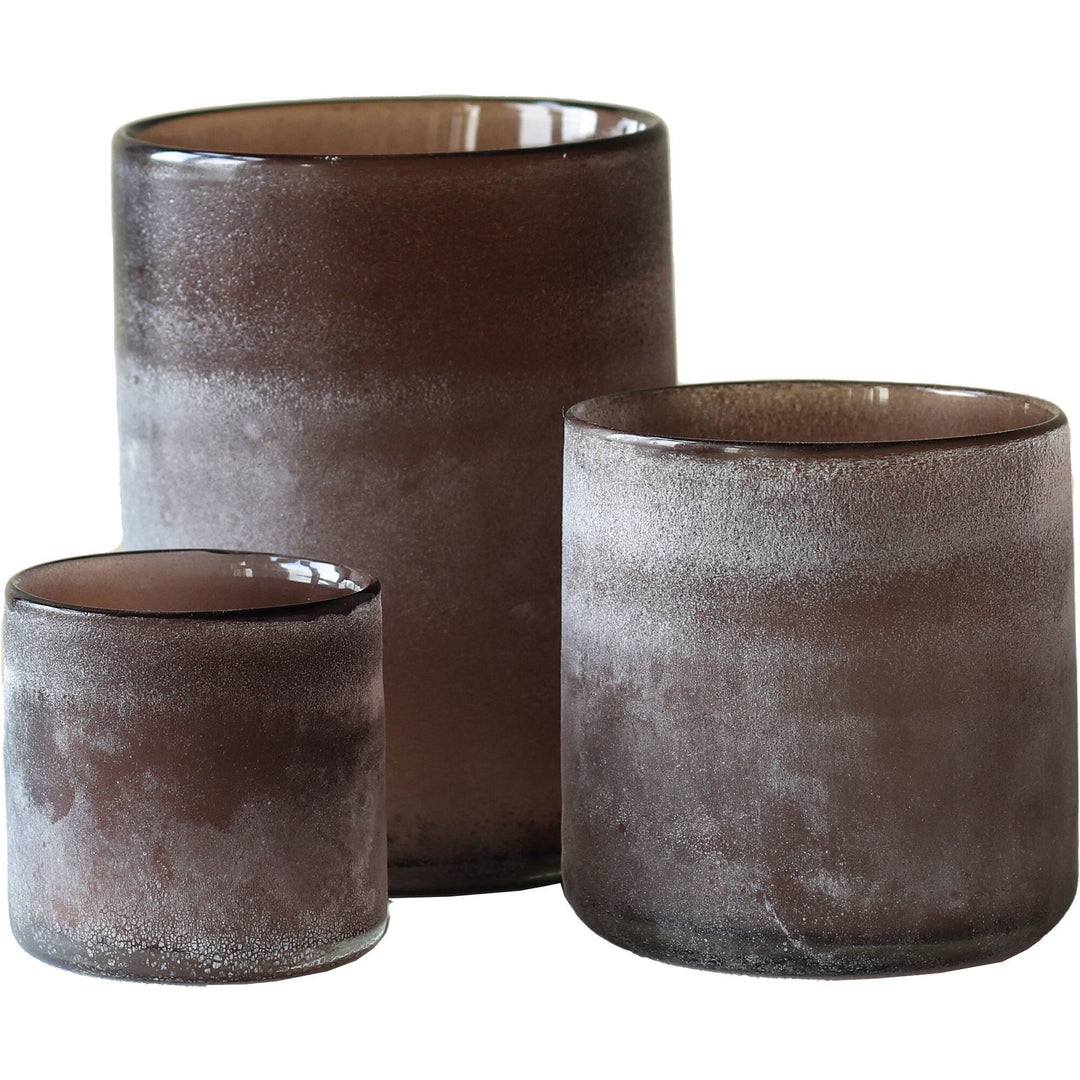 Tell me more Tell me more Frost fyrfadsstage, brun, 3 stk. – detaljebillede (Lysestage)