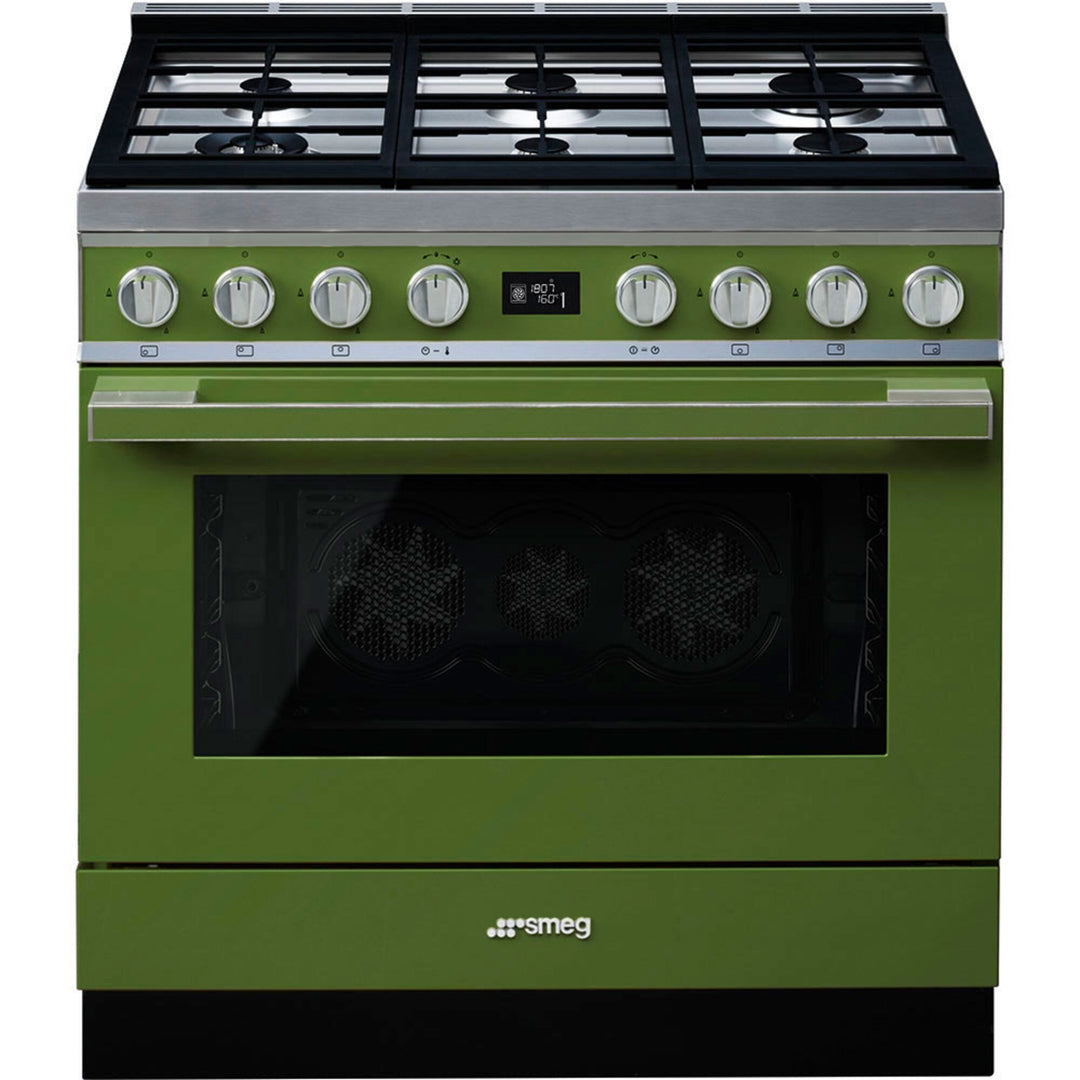 Smeg Smeg CPF9GPOG Portofino gaskomfur, grøn – detaljebillede (Gasblus)