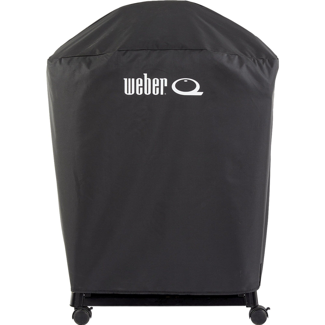 Weber Weber Premium grillovertræk Q1000N-/Q2000N-serien med vogn – billede i brug (Grillovertræk)