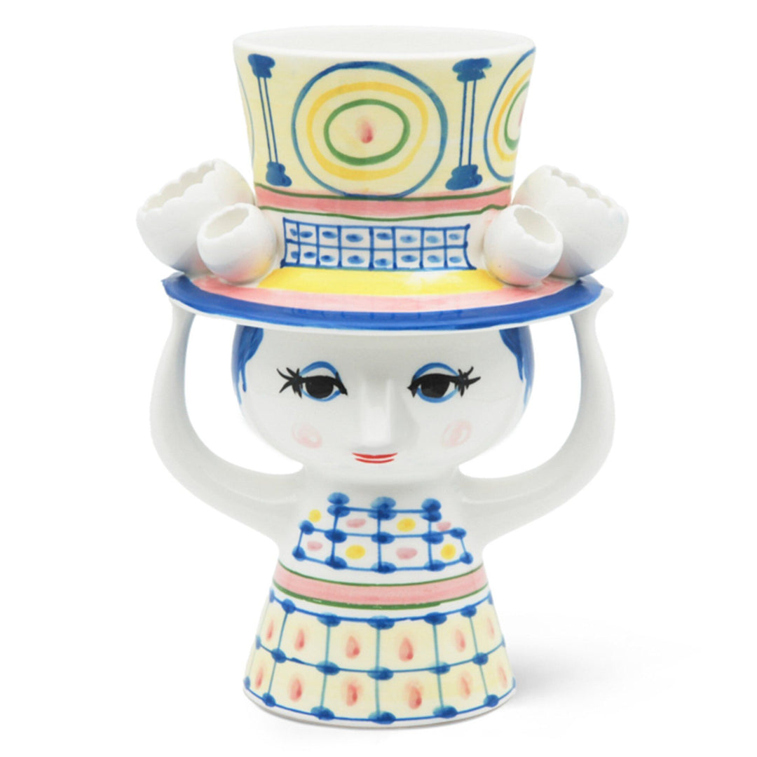 Bjørn wiinblad Bjørn wiinblad Lady with hat vase 20,5 cm, blå ❤ billede i brug i kategorien Vase