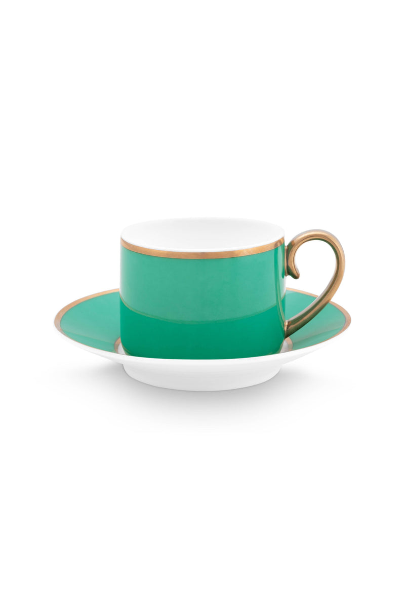 Se billigt tilbud på Espresso Cup & Saucer Pip Chique Gold-Green 120ml! Udsalg på Bolig > Køkken > Porcelæn. Spar op til 57%. Hurtig levering: 1-2 hverdage.