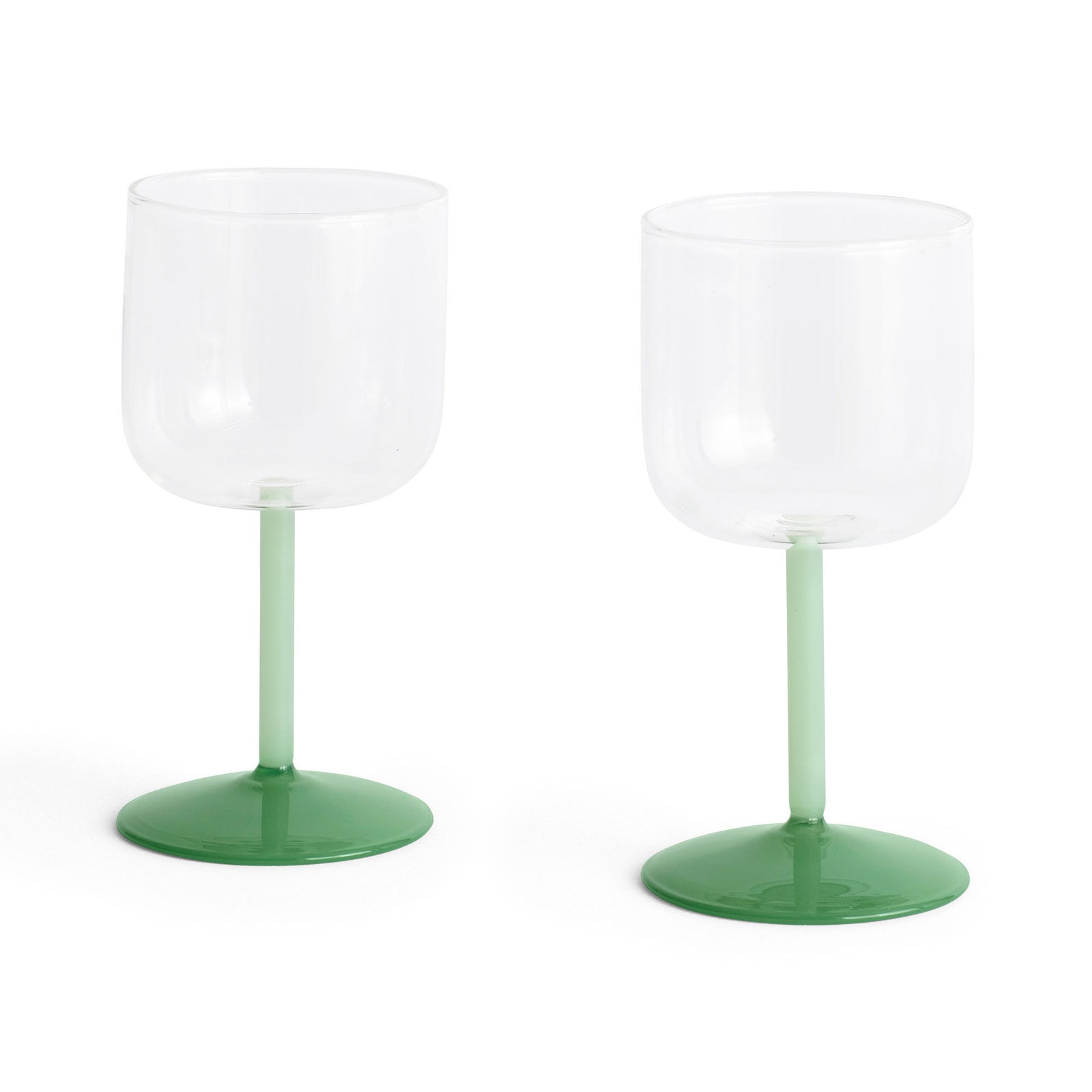 Hay HAY Tint vinglas 2 stk., clear/jade light green/jade dark green ❤ produktbillede i kategorien Vinglas