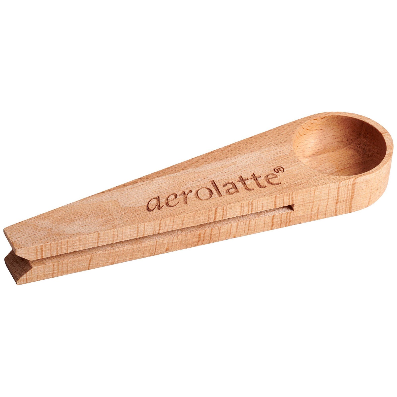 Måleske med lukning, bøgetræ – frontbillede (Kaffemåler)