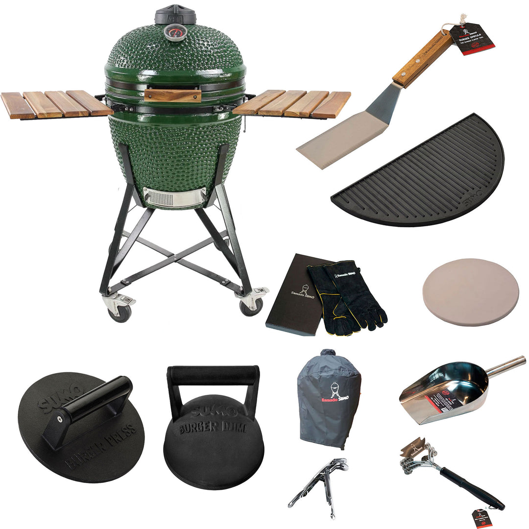Kamado sumo Kamado sumo Midi Grøn m. smashpakke ❤ frontbillede (Kamadogrill)