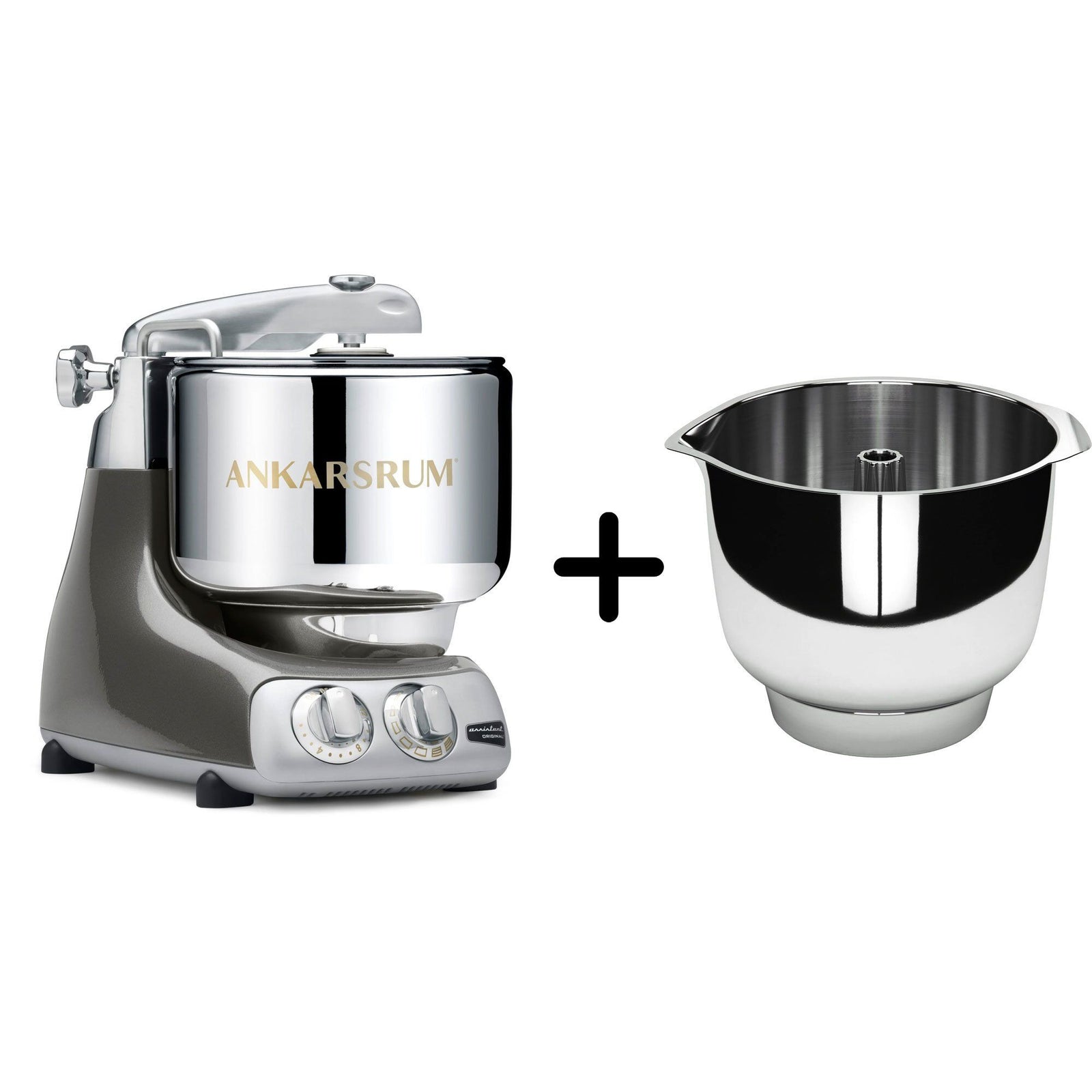 Ankarsrum Ankarsrum AKM 6230 køkkenmaskine + Assistent Original piskeskål, black chrome ❤ produktfoto (Røremaskiner)