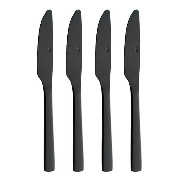 Produktbillede af Aida RAW kniv blank sort coated 4 stk i premium kvalitet