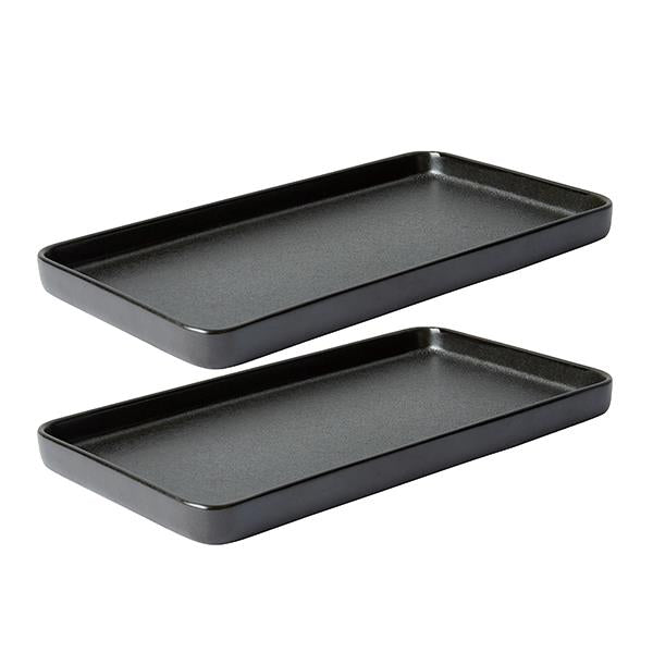 Produktbillede af Aida RAW Titanium Black rektangulær fad 2 stk 34 cm i premium kvalitet