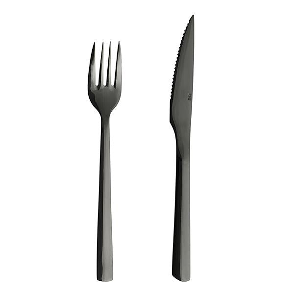 Produktbillede af Aida RAW steaksæt Blank Sort belægning 8 dele i premium kvalitet