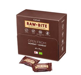 Detaljeret produktbillede af RAWBITE Officebox Cacao 45x15g Ø på tilbud