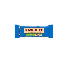 Detaljeret produktbillede af Rawbite Protein Smooth Cacao Ø 50 g. på tilbud