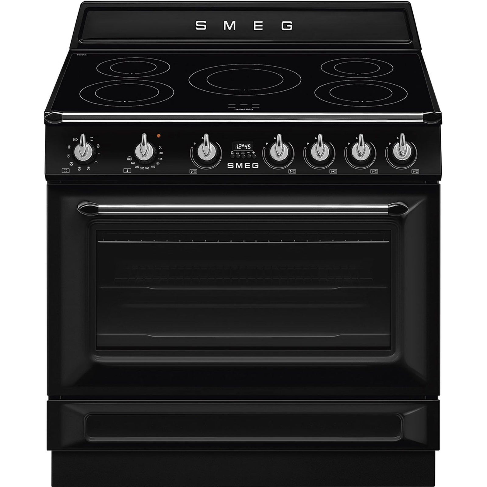 Smeg Smeg TR90IMBL Victoria Induktionskomfur 90 cm, sort ❤ produktbillede (Induktionskomfur)