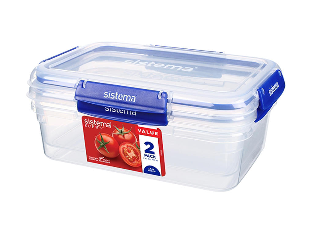 Produktbillede af Sistema Rectangle Klip It Plus 2Pack 2.2L i premium kvalitet