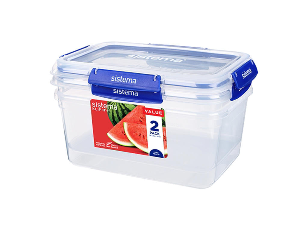Produktbillede af Sistema Rectangle Klip It Plus 2Pack 3.35L i premium kvalitet