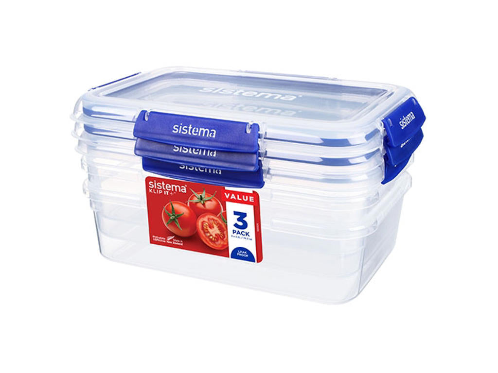 Produktbillede af Sistema Rectangle Klip It Plus 3Pack 2.2L i premium kvalitet