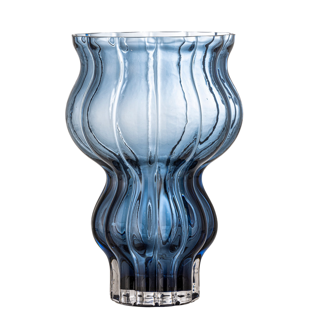 BLOOMINGVILLE Zanna vase blå glas H:26