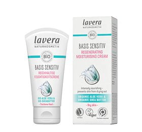 Produktbillede af Lavera Regenerating Moisturising Day Cream Basis Sensitiv 50 ml. X UDLØB 08/25 på tilbud