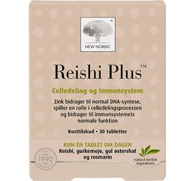 Detaljeret produktbillede af New Nordic Reishi Plus 30 tab. på tilbud