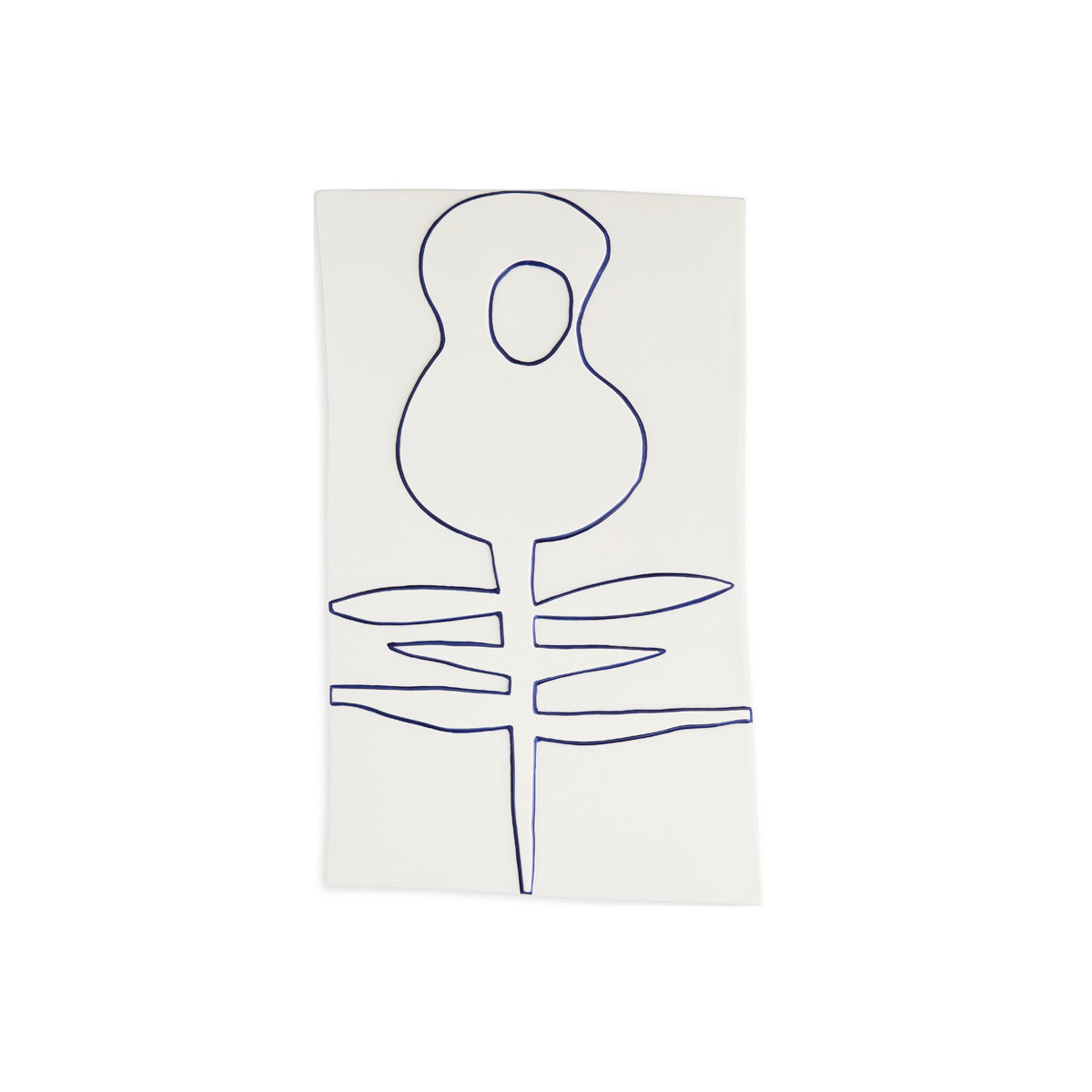 Produktbillede af Kähler Relief blomst 27x44cm hvid i premium kvalitet