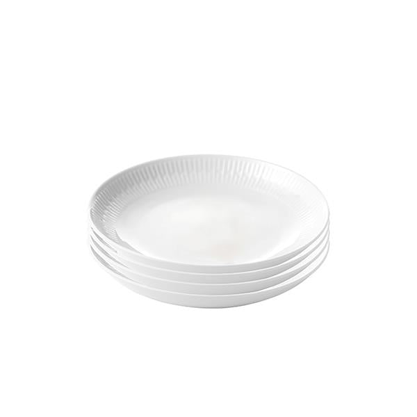 Produktbillede af Aida Relief Suppetallerken porcelæn Hvid 4 stk i premium kvalitet