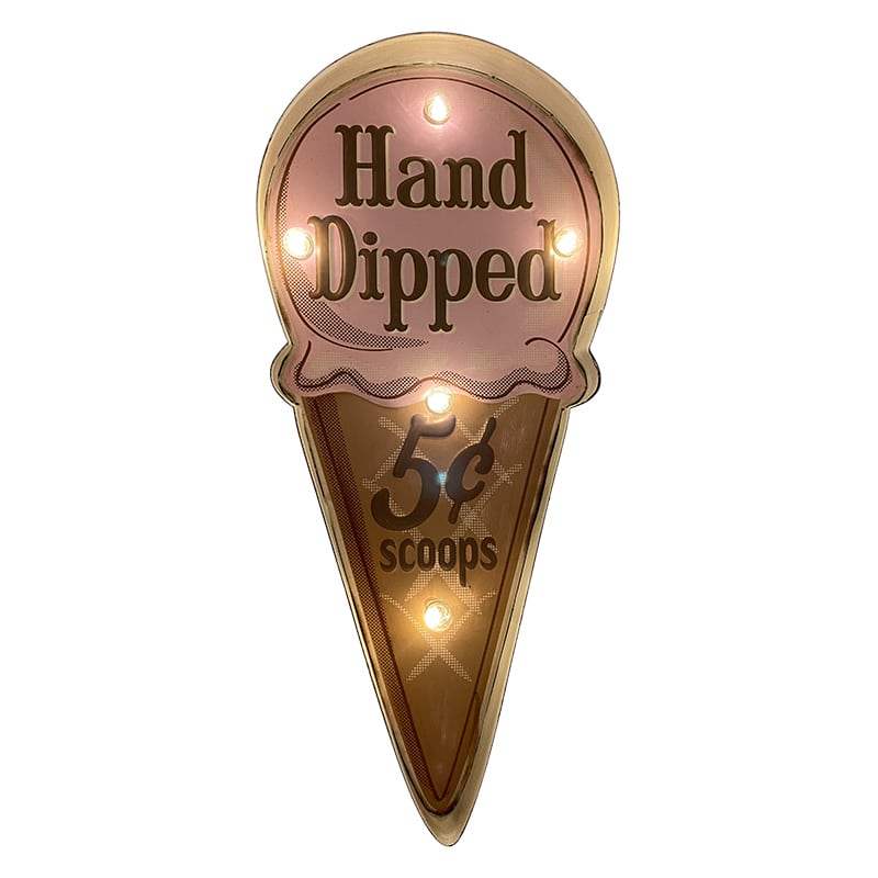 Produktbillede af Køb Retro Skilt HAND DIPPED med lys på tilbud
