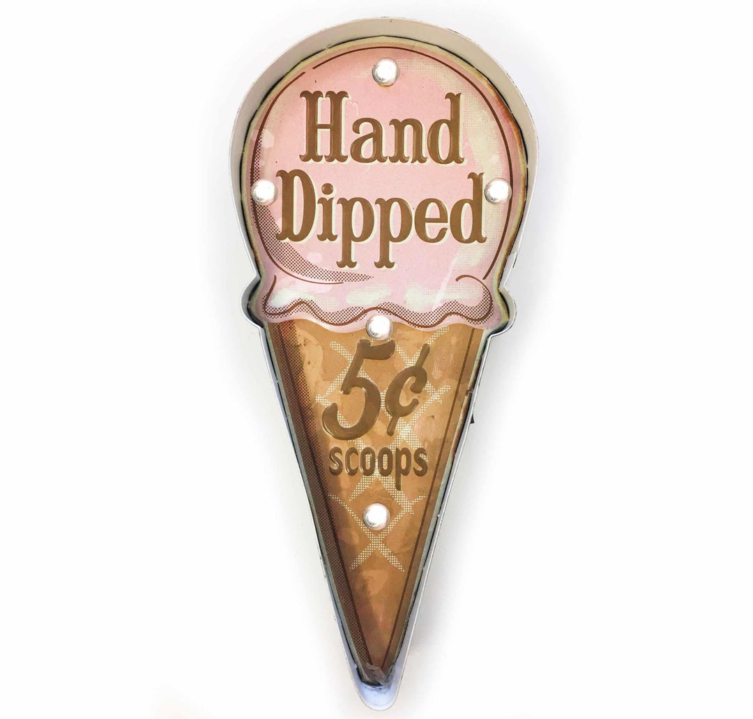 Produktbillede af Retro Skilt HAND DRIPPED med lys på tilbud