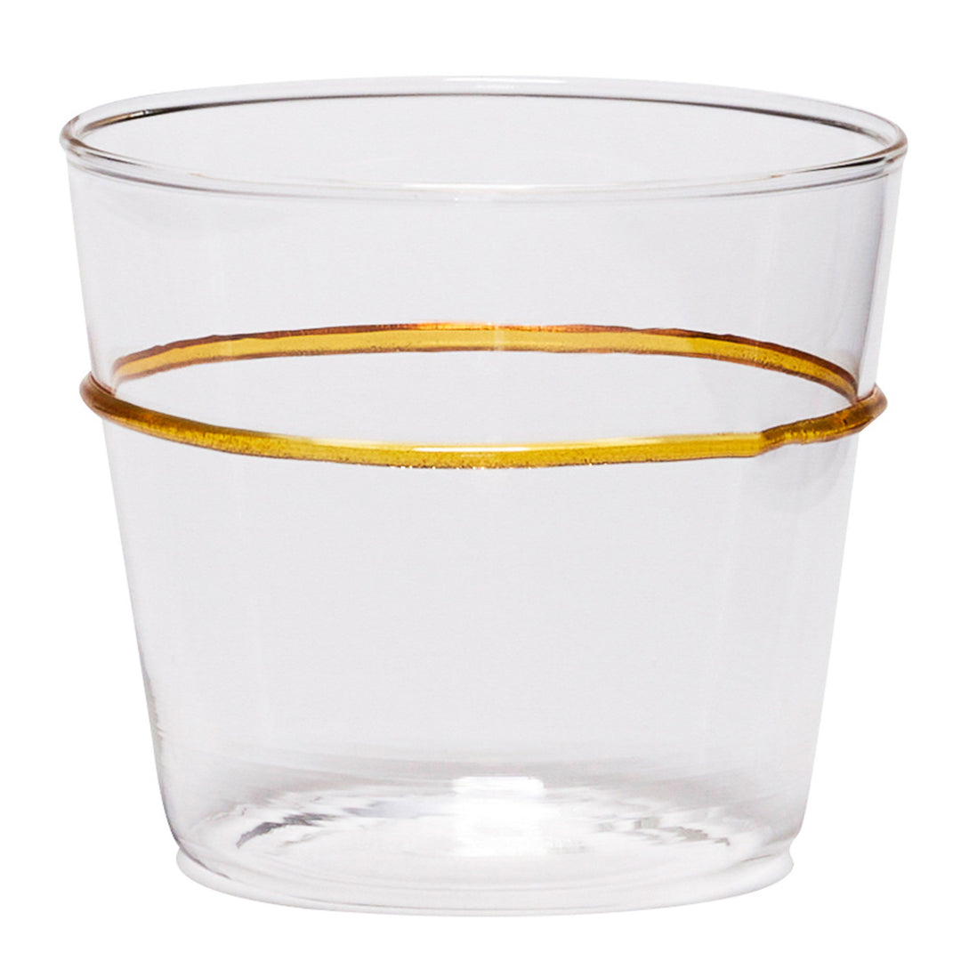 Hübsch Hübsch Orbit Drikkeglas, klar/gul – produktvisning (Glas)