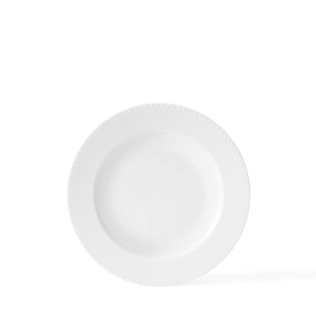 Produktbillede af Lyngby Porcelæn Rhombe Dyb tallerken Ø23 cm hvid porcelæn i premium kvalitet