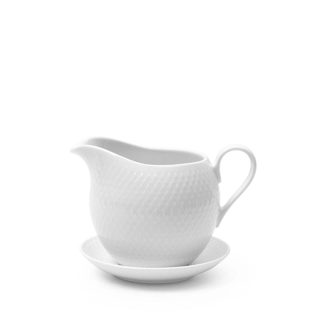 Produktbillede af Lyngby Porcelæn Rhombe Saucekande 67 cl hvid porcelæn i premium kvalitet