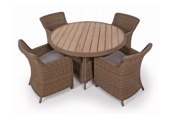 Siesta Dusty Havemøbelsæt m/4 spisestole - Ø 130 cm