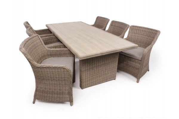 Siesta Dusty Havemøbelsæt m/6 spisestole - 94x210 cm