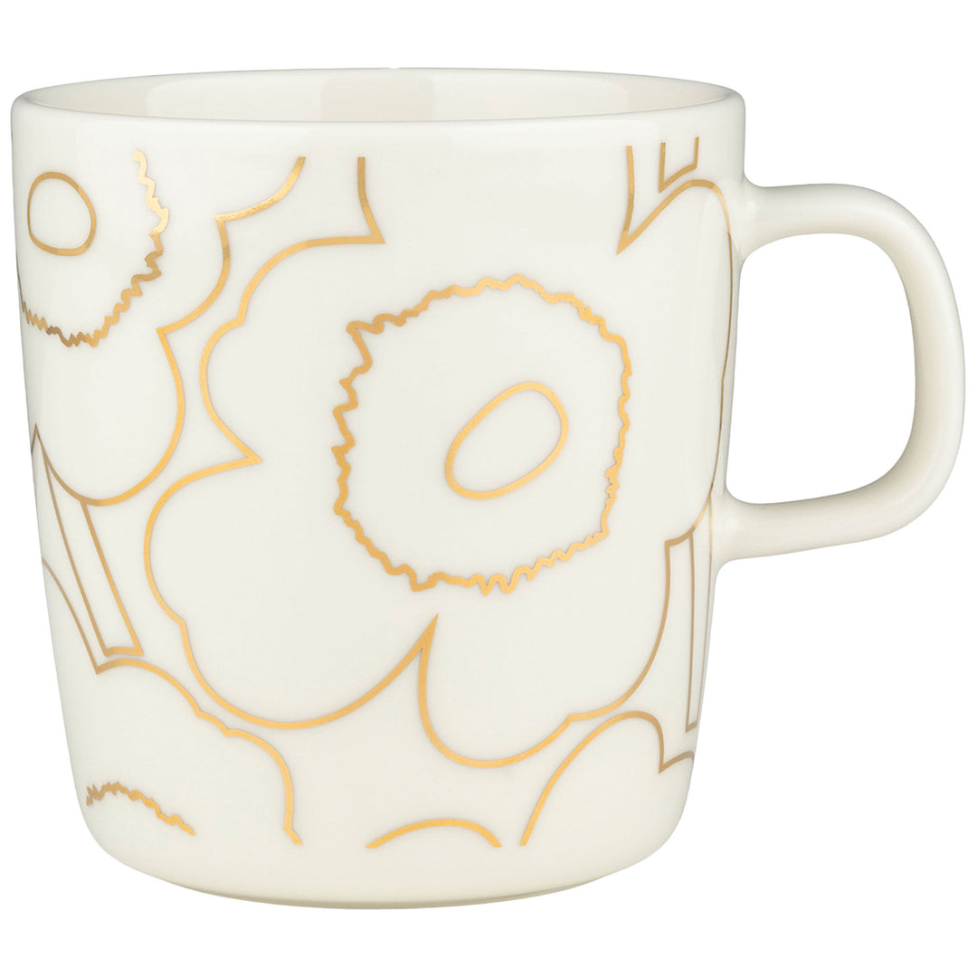 Marimekko Marimekko Piirto Unikko Kop 25 cl, hvid/guld – billede i brug (Krus & Kopper)