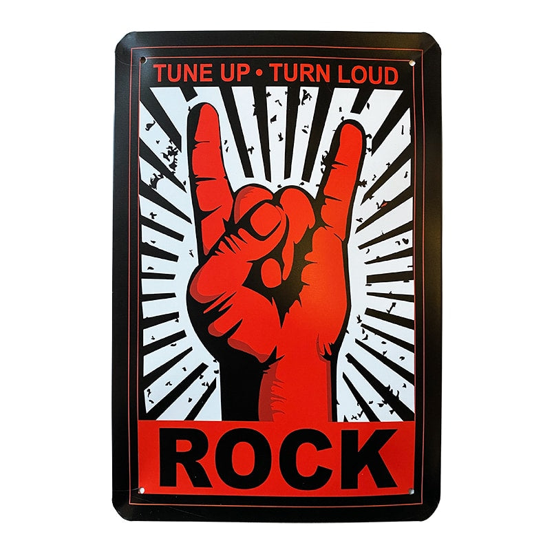 Produktbillede af Metalskilt Rock på tilbud